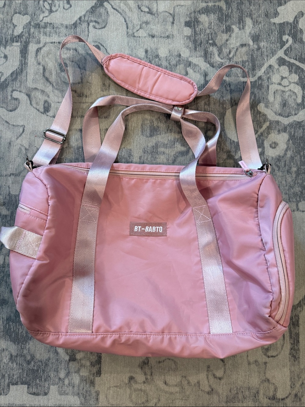 BT-BABTO Y2K Pink Cargo Duffel Bag with Waterproof Pouch